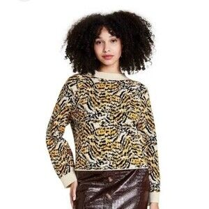 Rachel Comey x Target Pullover Crew Sweater Women's XL Animal Print Top